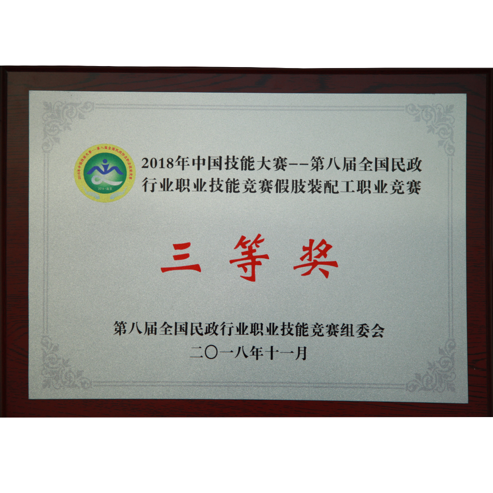 18年民政假肢装配竞赛三等奖